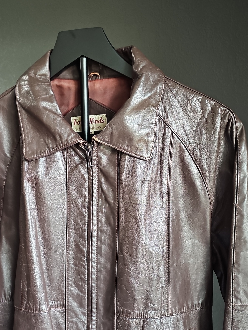 Men's Brown Leather Zip Jacket